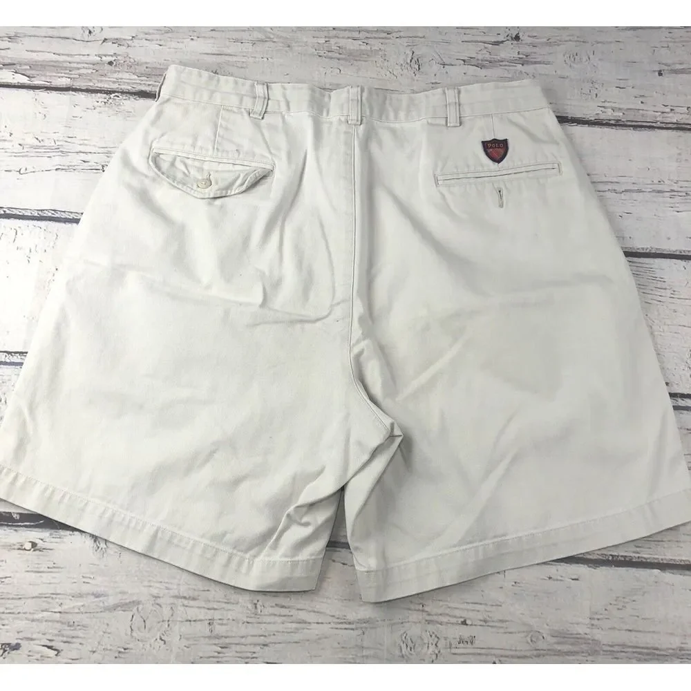 Ralph Lauren Polo Golf Mens 34 Tan Pleated Front Pockets Fairway Shorts‎ Classic - Picture 10 of 11